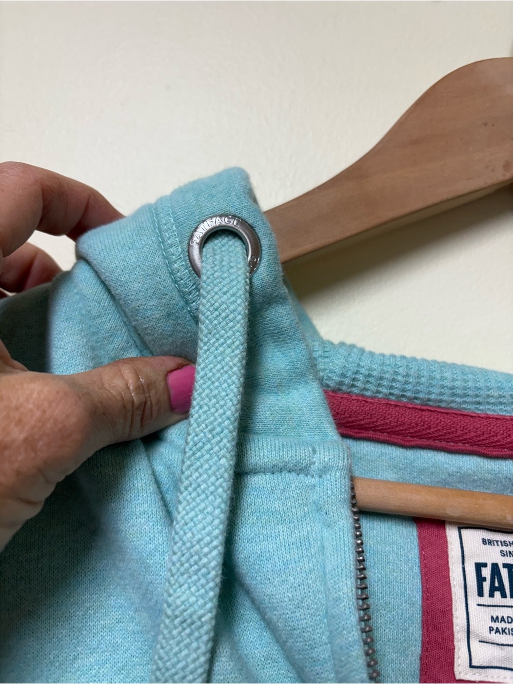 Fat Face Amy Teal Blue Zip Through Hoodie - Small - Picture 9 of 16